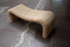 Banco de Cama Chuspata Tejido a Mano Fibra Natural Diseño Mexicano Contemporáneo