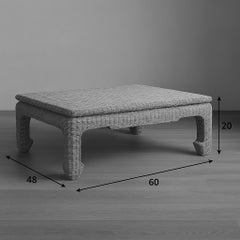 Handwoven Chuspata Coffee Table with Iron Structure- Contemporary Mexican Design