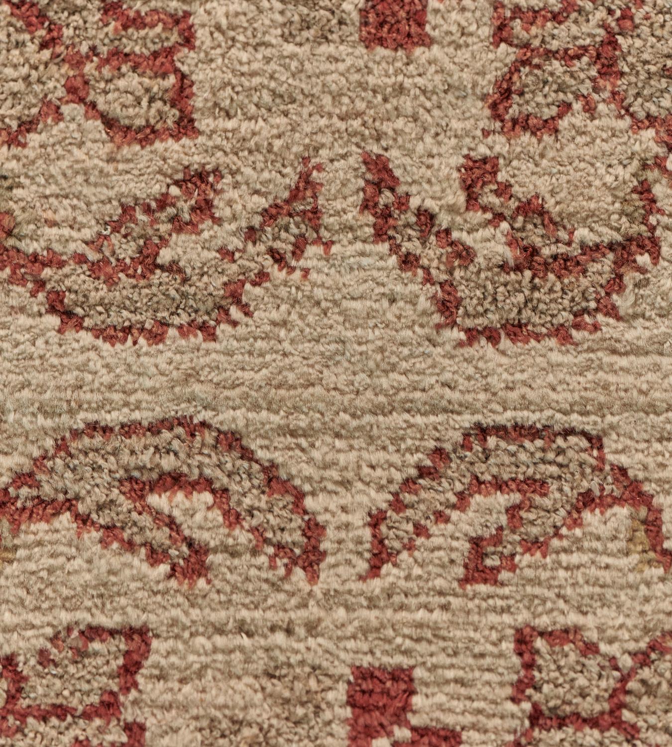 20th Century Handwoven Wool Floral Turkish Deco Rug For Sale