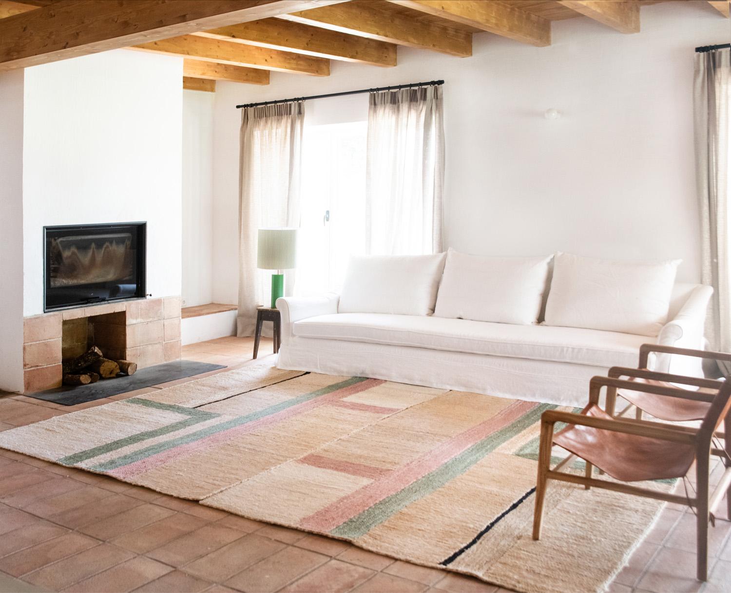 pink and green rugs
