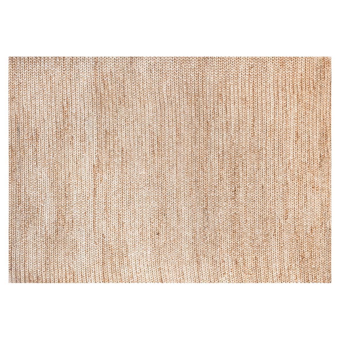 Modern Handwoven Jute Carpet Rug Natural Light Brown Wheat Spike For Sale