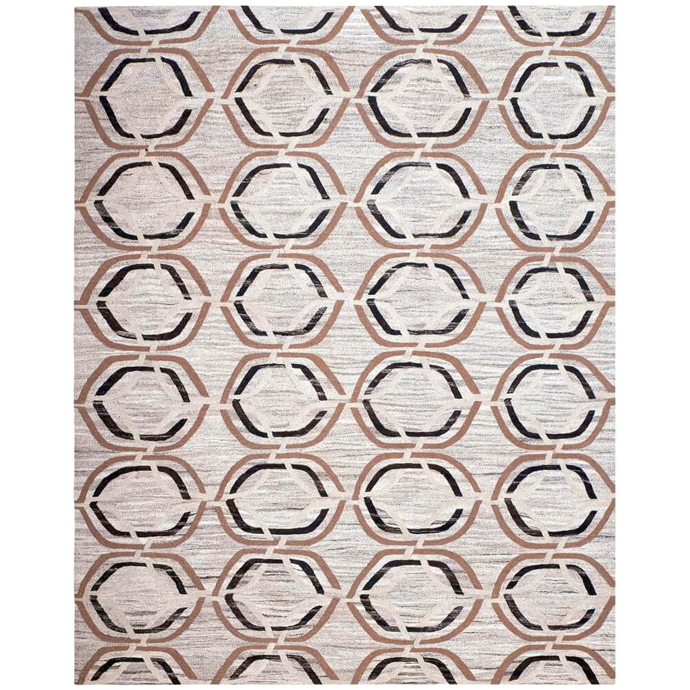 Handgewebter zeitgenössischer Kelim-Teppich des 21. Jahrhunderts aus alter Wolle