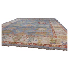 Contemporary Handwoven Oushak Carpet