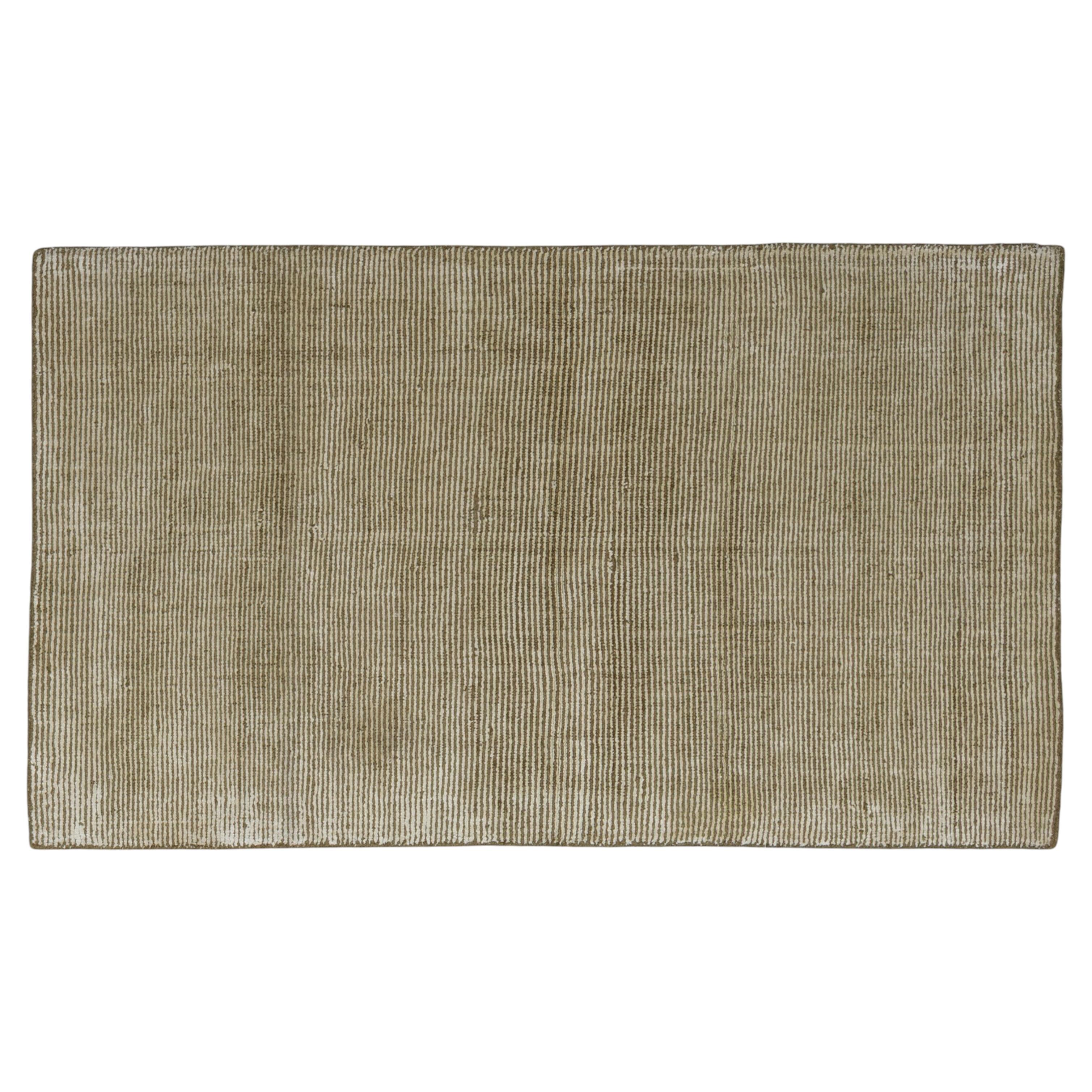 Handwoven Contemporary Rug, Sand Color, 3' x 5', Modern Design, New