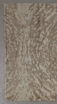 Handgewebter zeitgenössischer Teppich, Sandfarbe, 3'1" x 5', Modernes Design