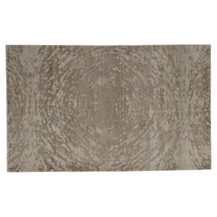 Handgewebter zeitgenössischer Teppich, Sandfarbe, 3'1" x 5', Modernes Design