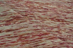 Handwoven Contemporary Wool Rug in Beige and Rust Red, Organic Textured Design