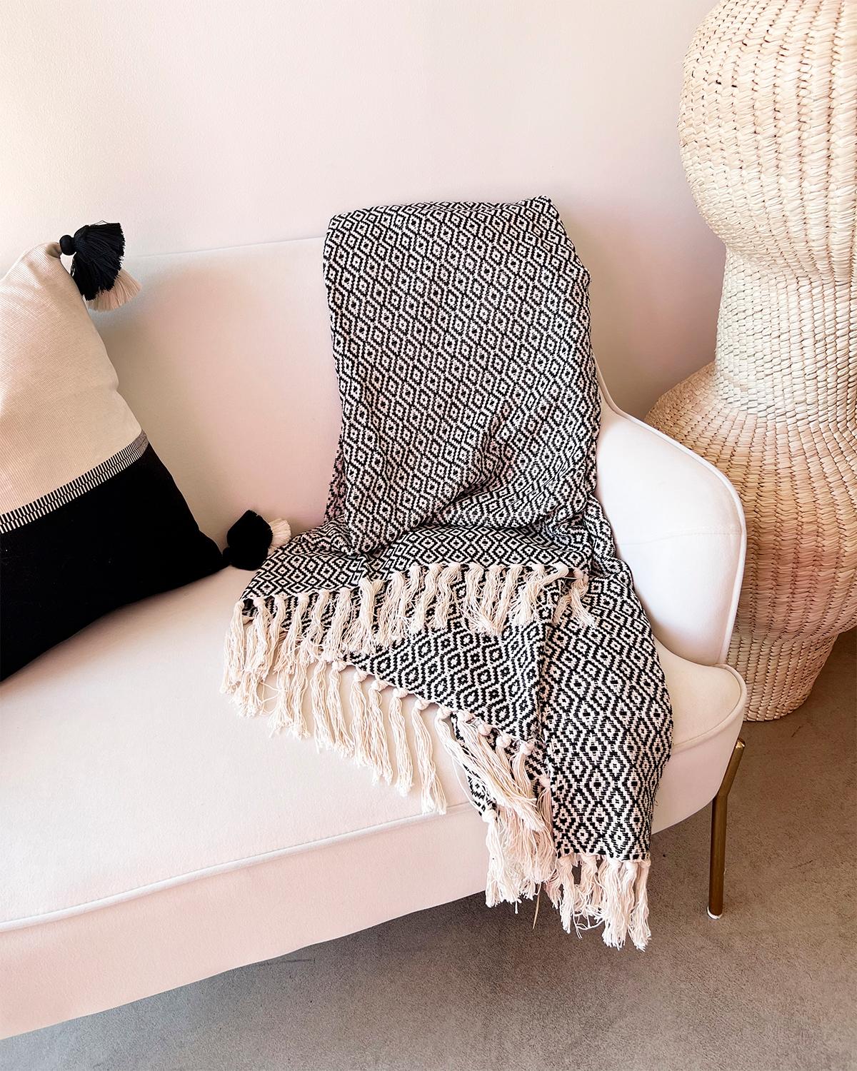 Soft, natural 100% cotton throw made in one of the mother countries, Portugal. This lovely throw gets softer and softer by the minute and is warm enough for colder temperatures yet light enough to be used year round. 

Also available in natural and