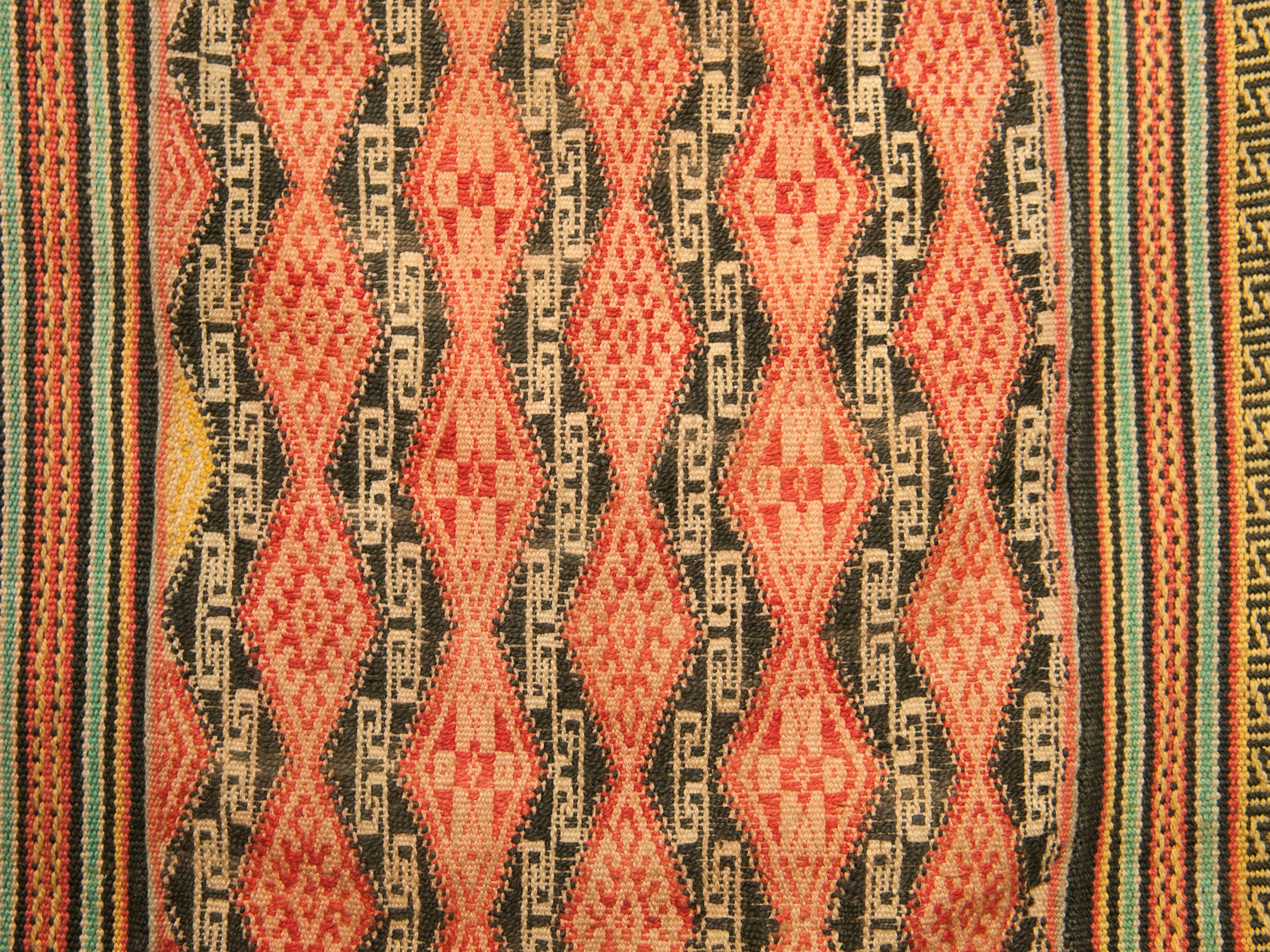 Dyed Handwoven Cotton Sarong Textile Central Highlands, Vietnam, Mid-20th Century