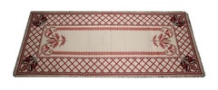 Handgewebter cremeroter Gobelinstickerei-Teppich aus traditioneller Wolle
