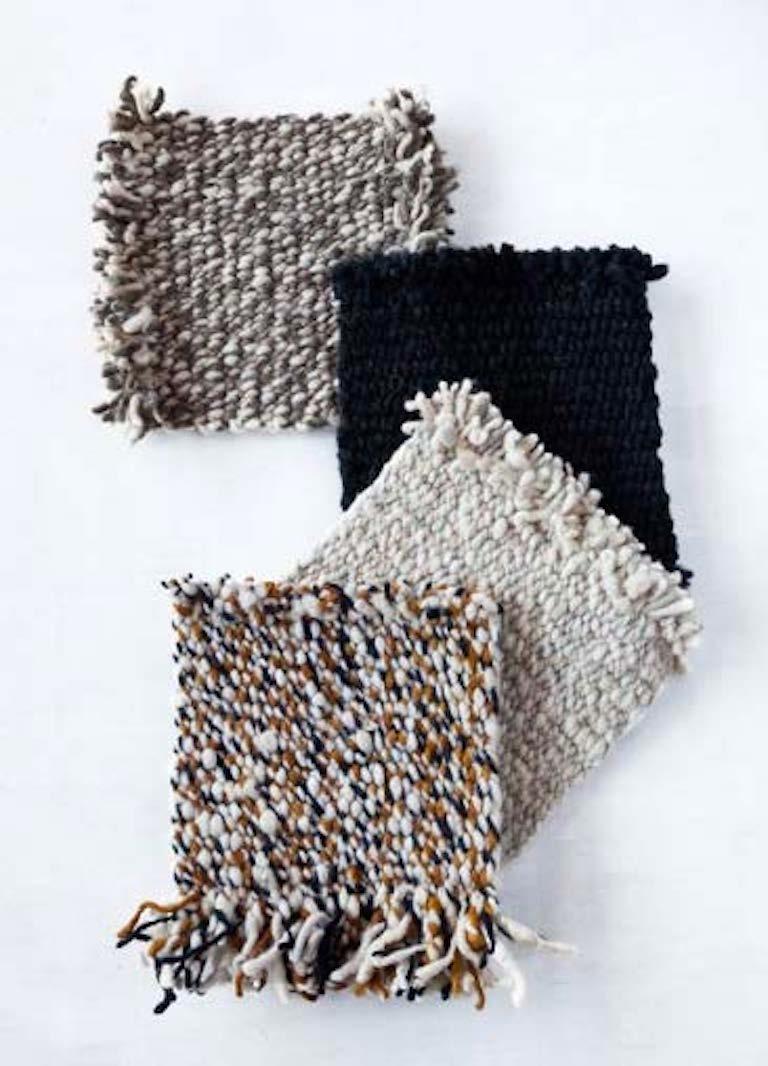 Hand-Woven Handwoven Dark Grey Wool Rug, Organic Modern Textured Style, in Stock