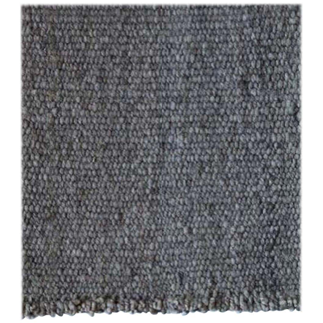 Handwoven Dark Grey Wool Rug, Organic Modern Textured Style, in Stock ...