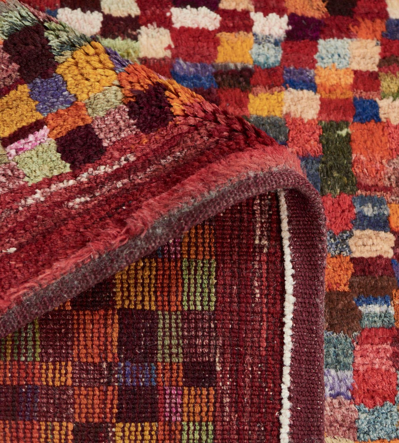 Handwoven Deep-Pile Colorful Contemporary Deco Rug In New Condition For Sale In West Hollywood, CA