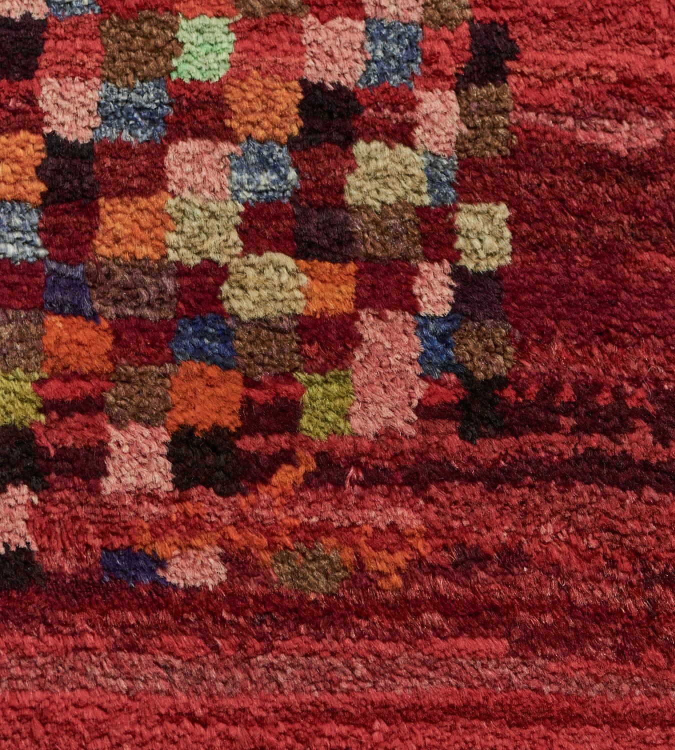 Handwoven Deep-Pile Colorful Contemporary Deco Rug For Sale 2