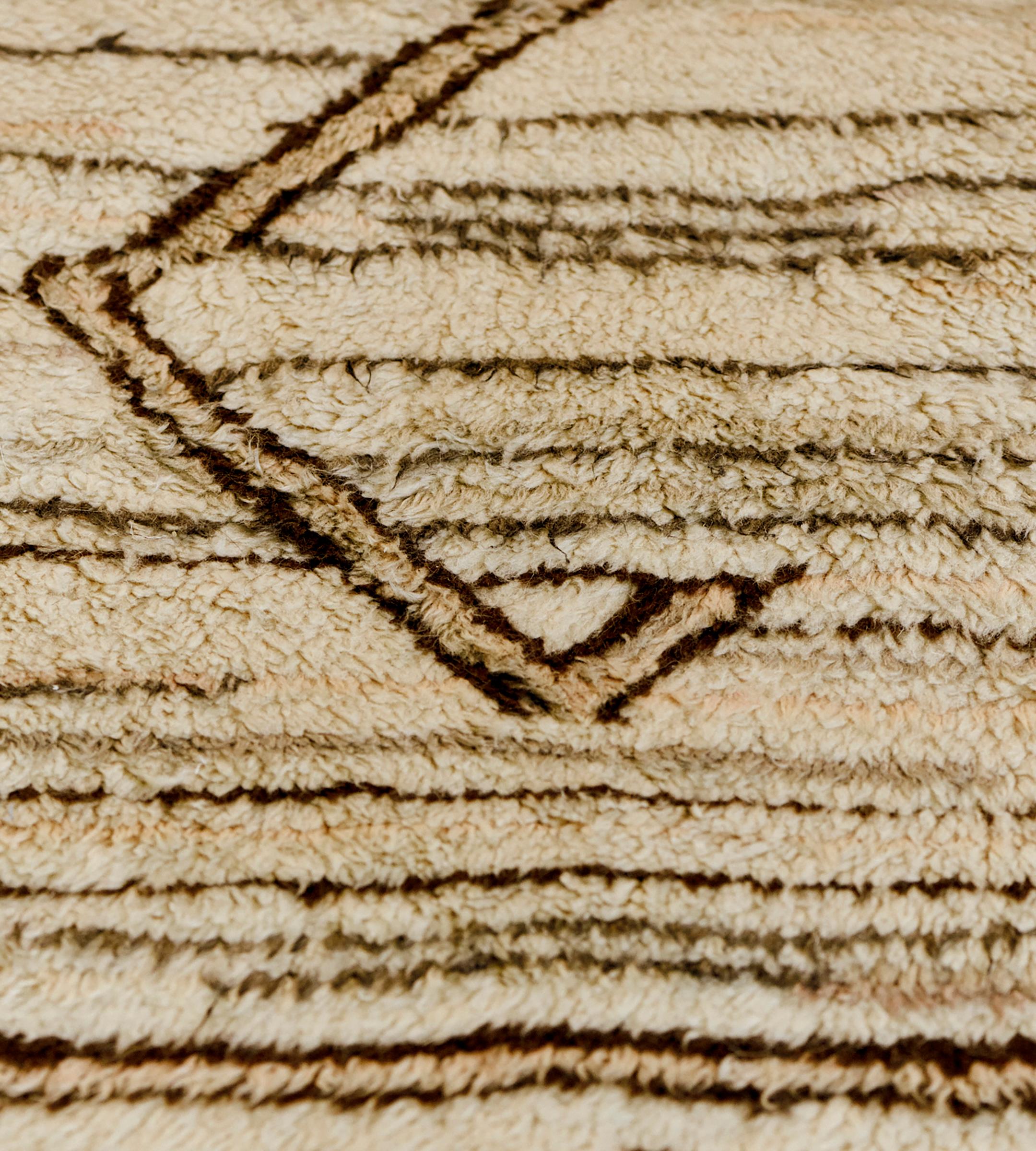 Alfombra Tejida a Mano de Pelo Profundo Estilo Marroquí Anudado a mano en venta