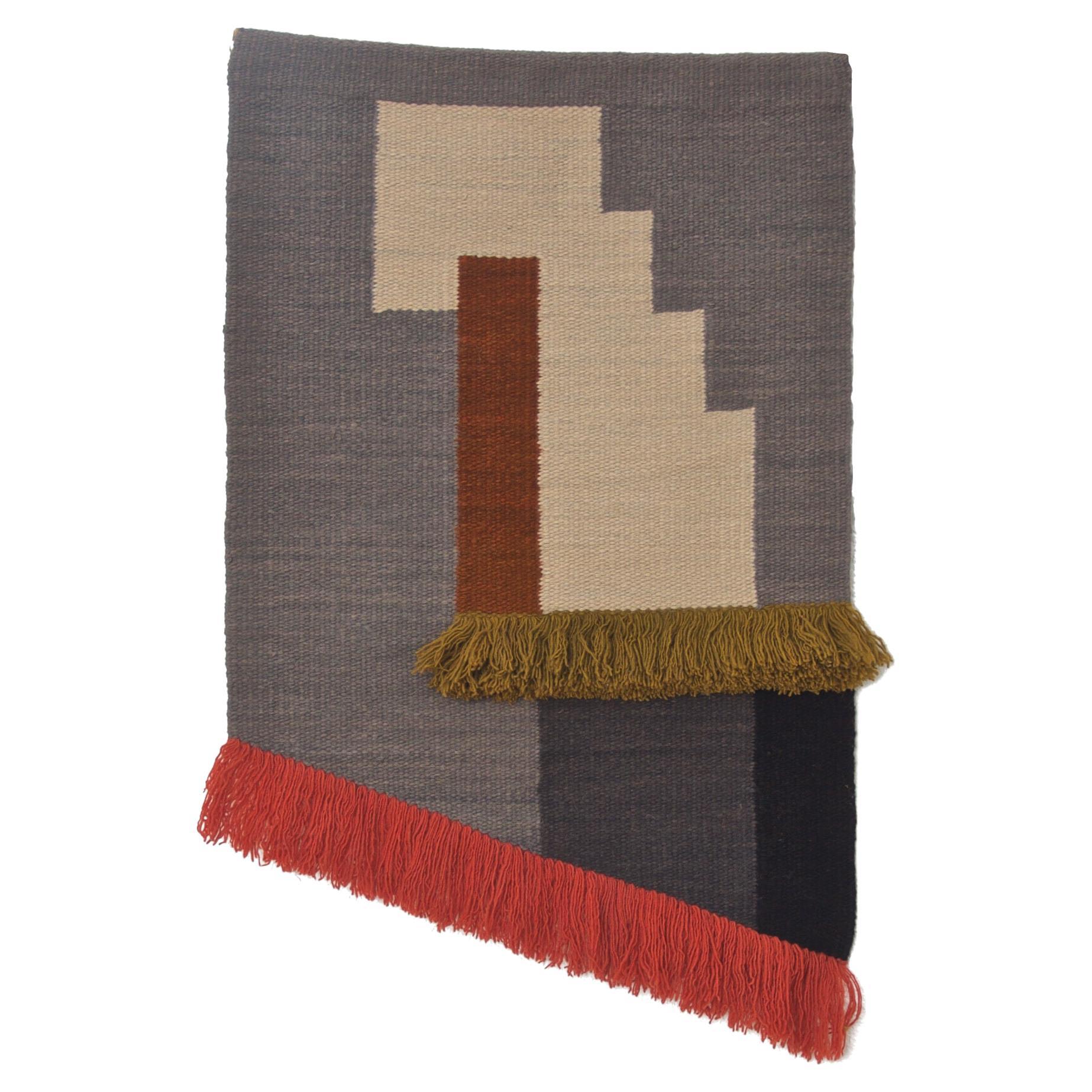 Vintage Handwoven Tapestry in Wool by Olga Fisch For Sale at 1stDibs