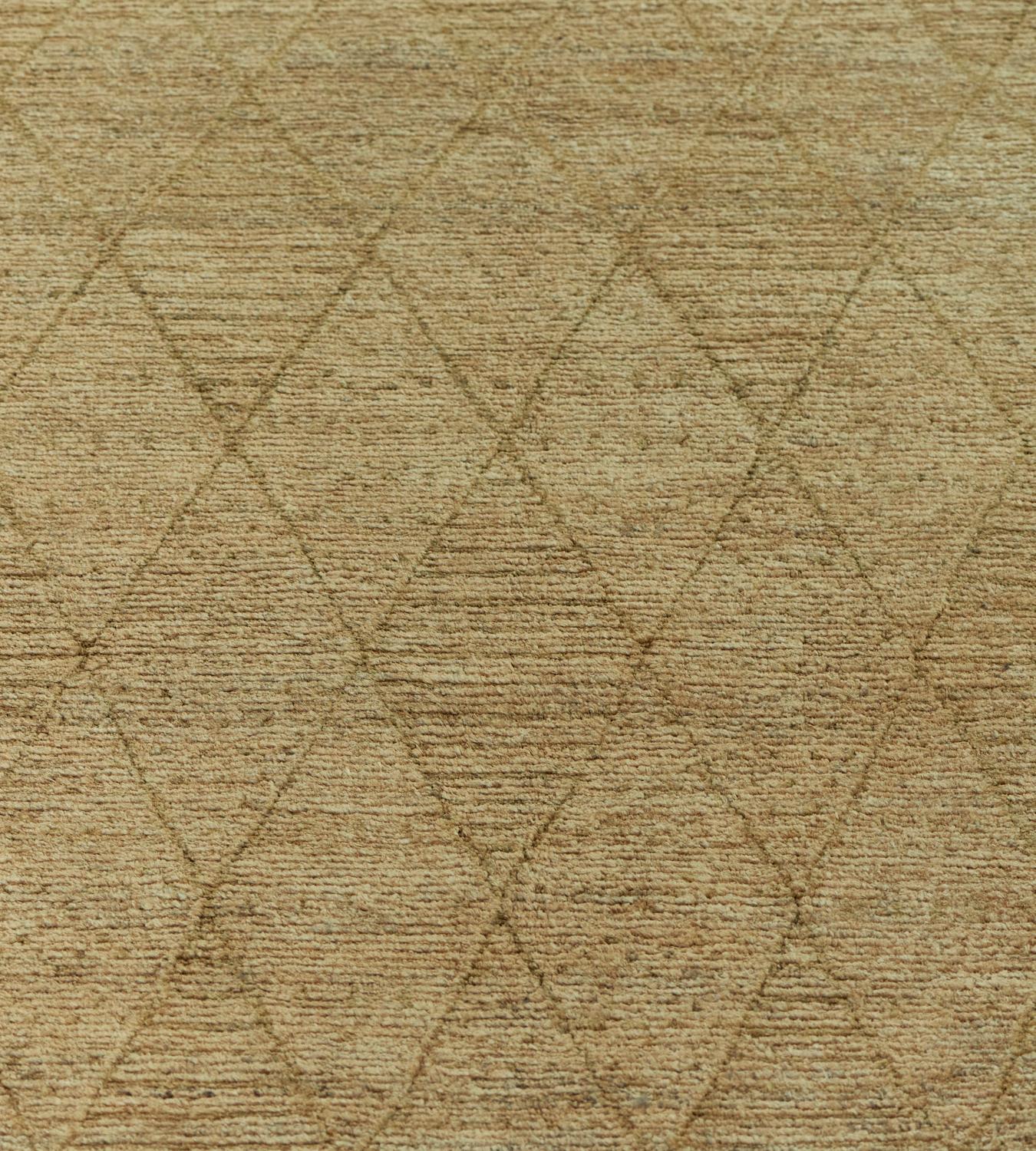 Hand-Knotted Handwoven Diamond Patterned Hemp Rug For Sale