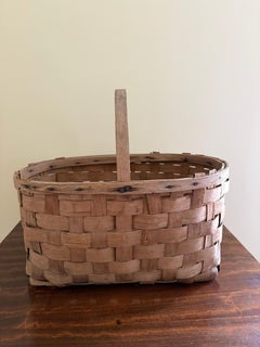 Cesto in Oak Oak intrecciato a mano all'inizio del XX secolo nel gusto country inglese