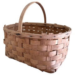 Cesto in Oak Oak intrecciato a mano all'inizio del XX secolo nel gusto country inglese