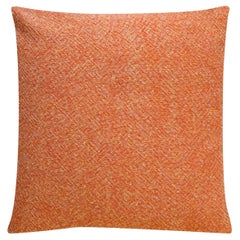 Handwoven Eco Friendly Orange Wool Cushion, By Cristian Zuzunaga, Spain, 2022