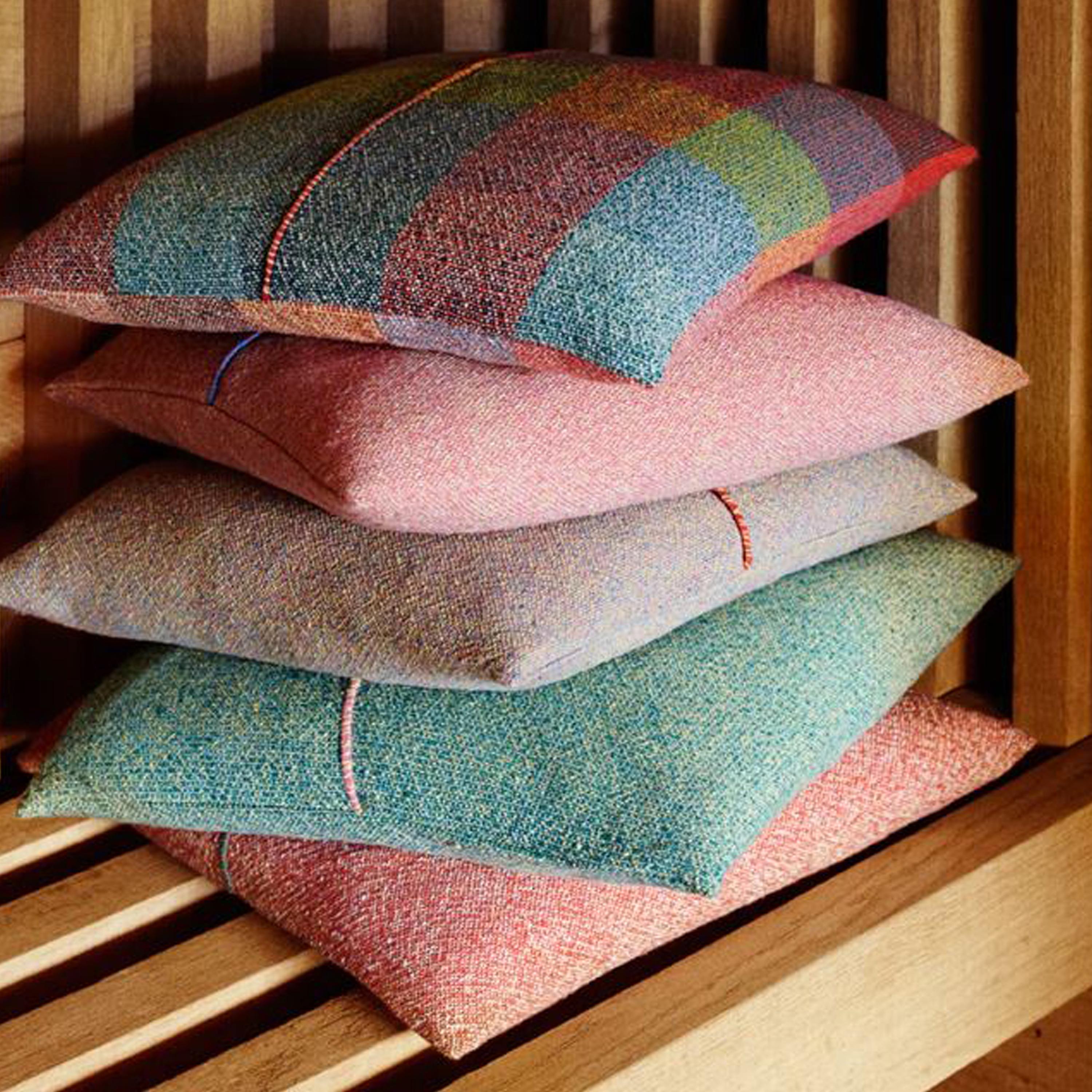 Contemporary Handwoven EcoFriendly Multicolor Wool Cushion, by Cristian Zuzunaga, Spain, 2022