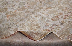 Hand Woven Ivory Persian Tabriz Rug Recreation - FREE SHIPPING