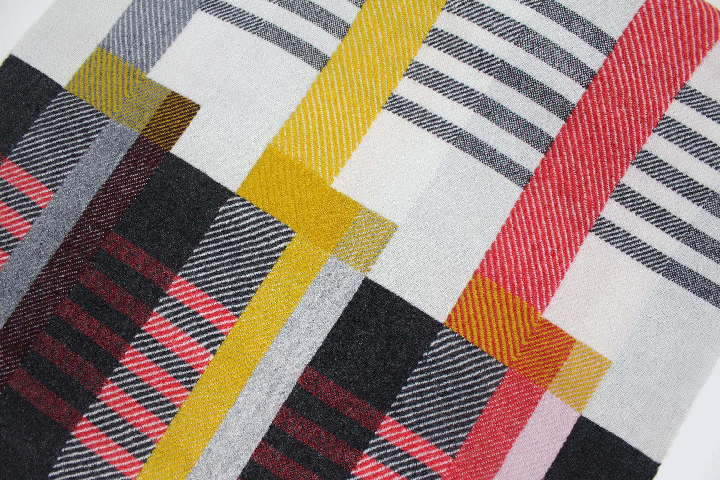 Handwoven 'Etterbeek' Bauhaus  Merino Wool Wall Hanging In New Condition For Sale In Chelmsford, GB