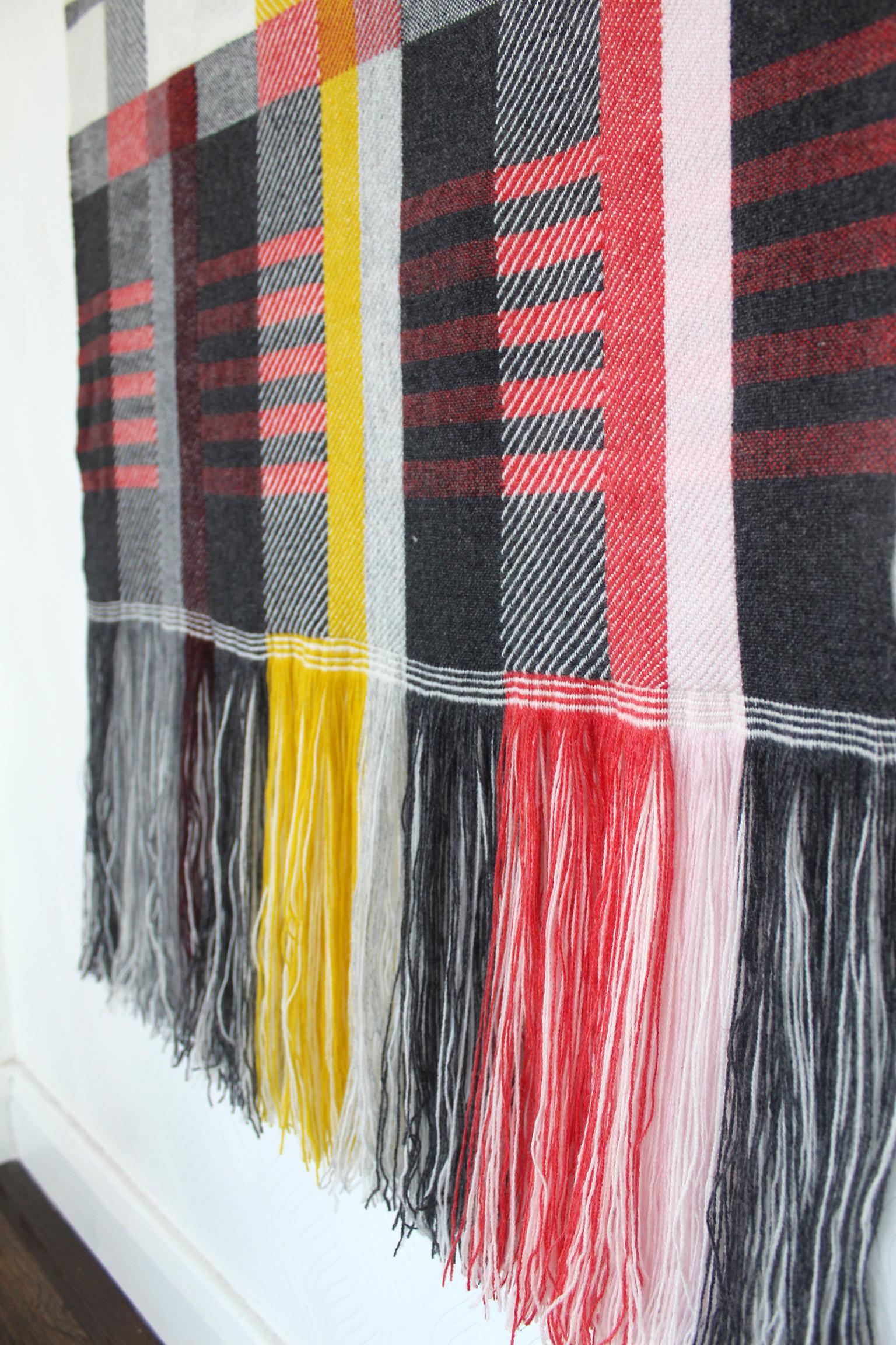 British Handwoven 'Etterbeek' Bauhaus  Merino Wool Wall Hanging For Sale