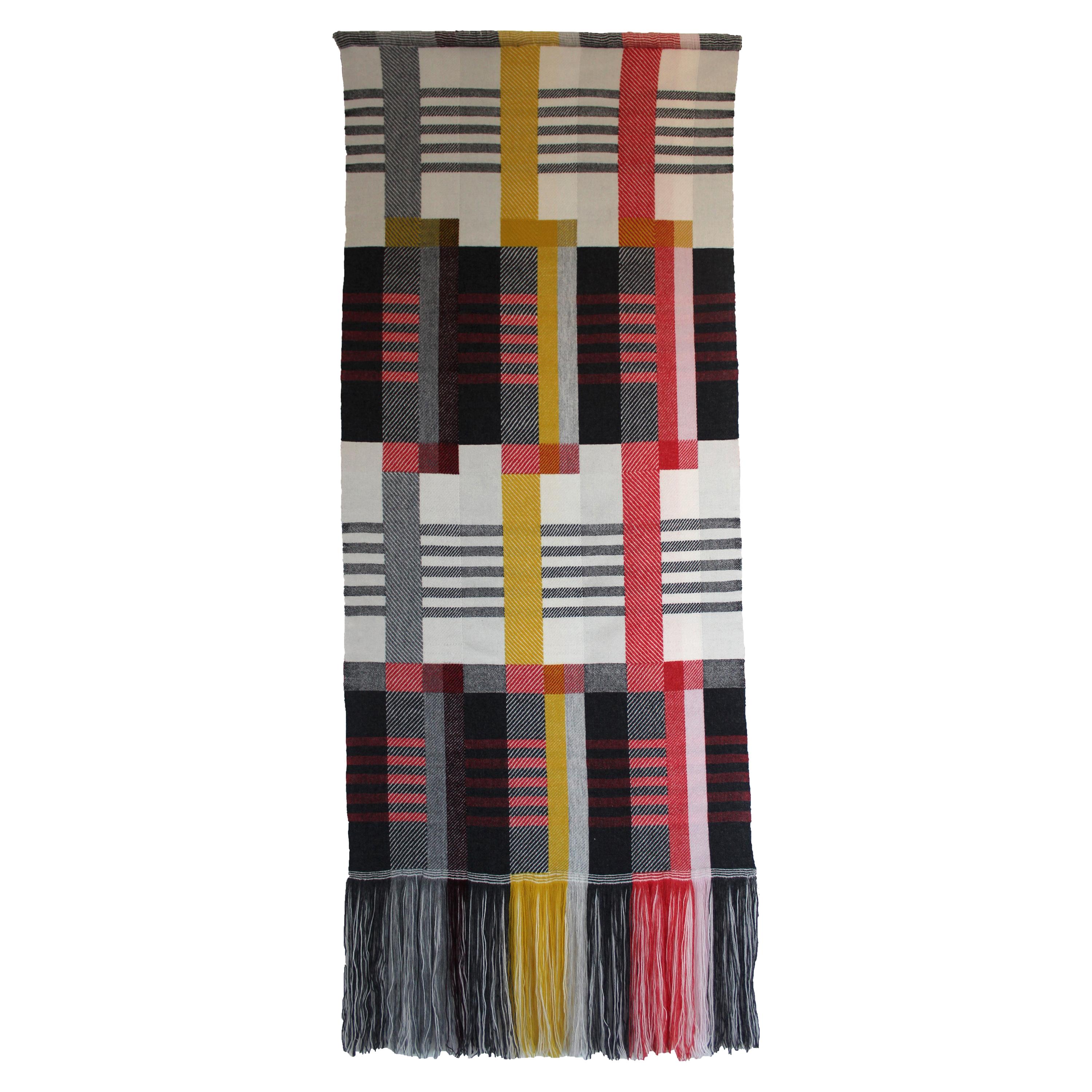 Handwoven 'Etterbeek' Bauhaus  Merino Wool Wall Hanging For Sale