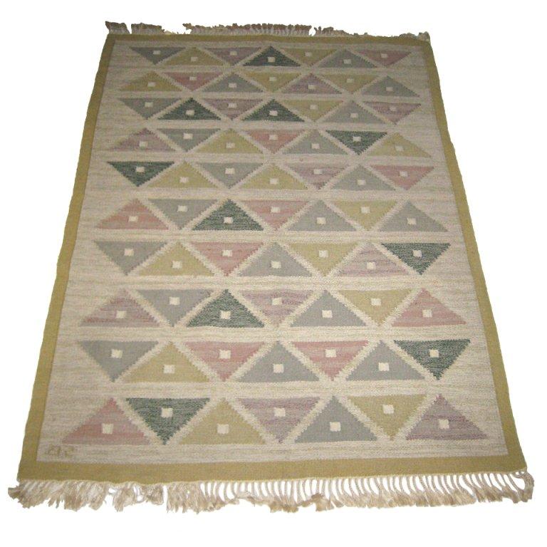 Handwoven Flat-Weave Carpet by Sigvard Bernadotte For Sale