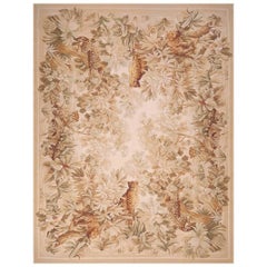 Handwoven French Aubusson Design Jungle Motif - FREE SHIPPING