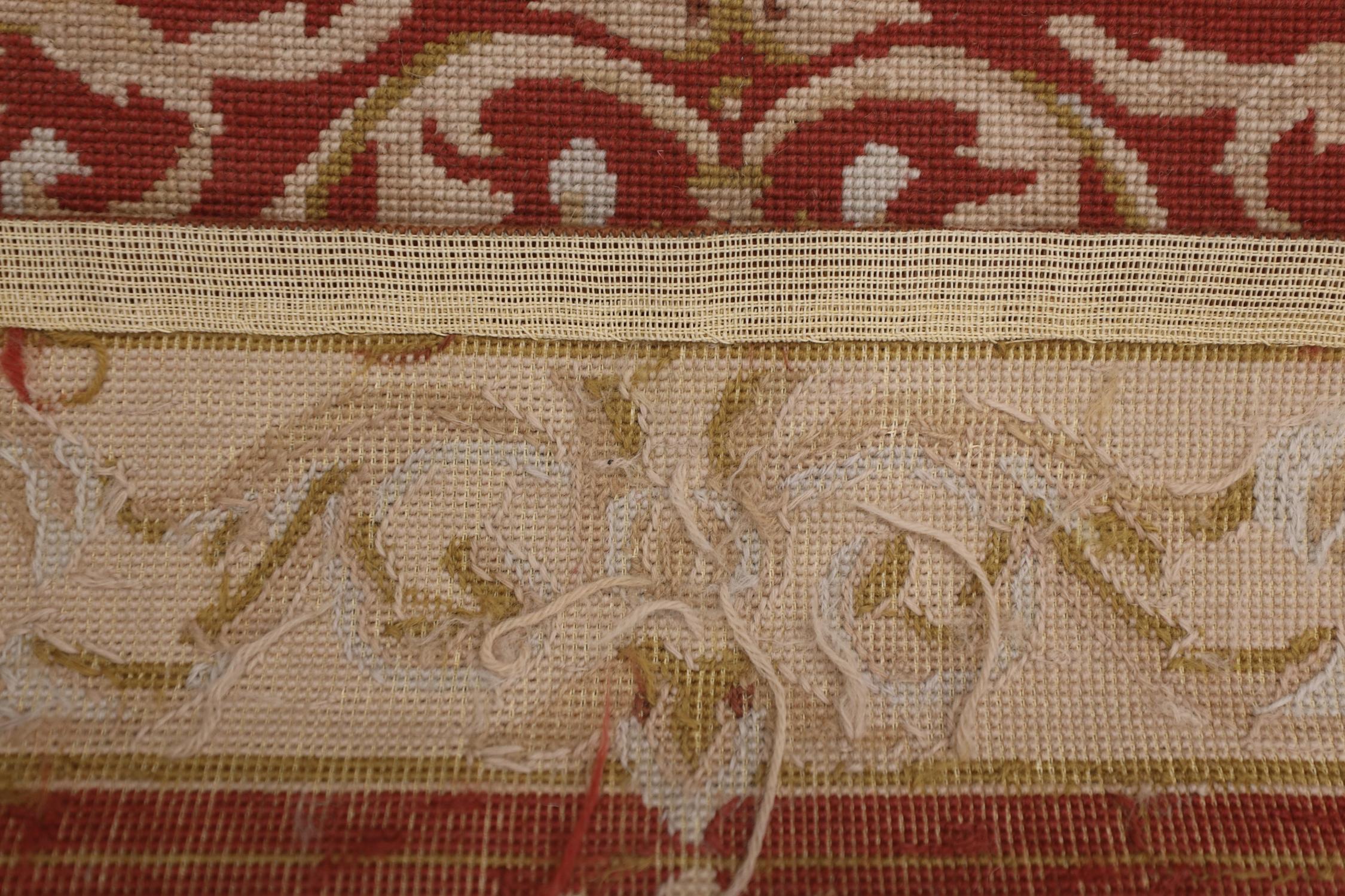 Alfombra de Punto de Aguja Estilo Francés Tejida a Mano Tapiz de Lana Rojo Óxido Teñido con vegetales en venta