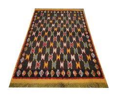 Handwoven Gabbeh Carpet Primitive Wool Pile Rug, Oriental Tribal
