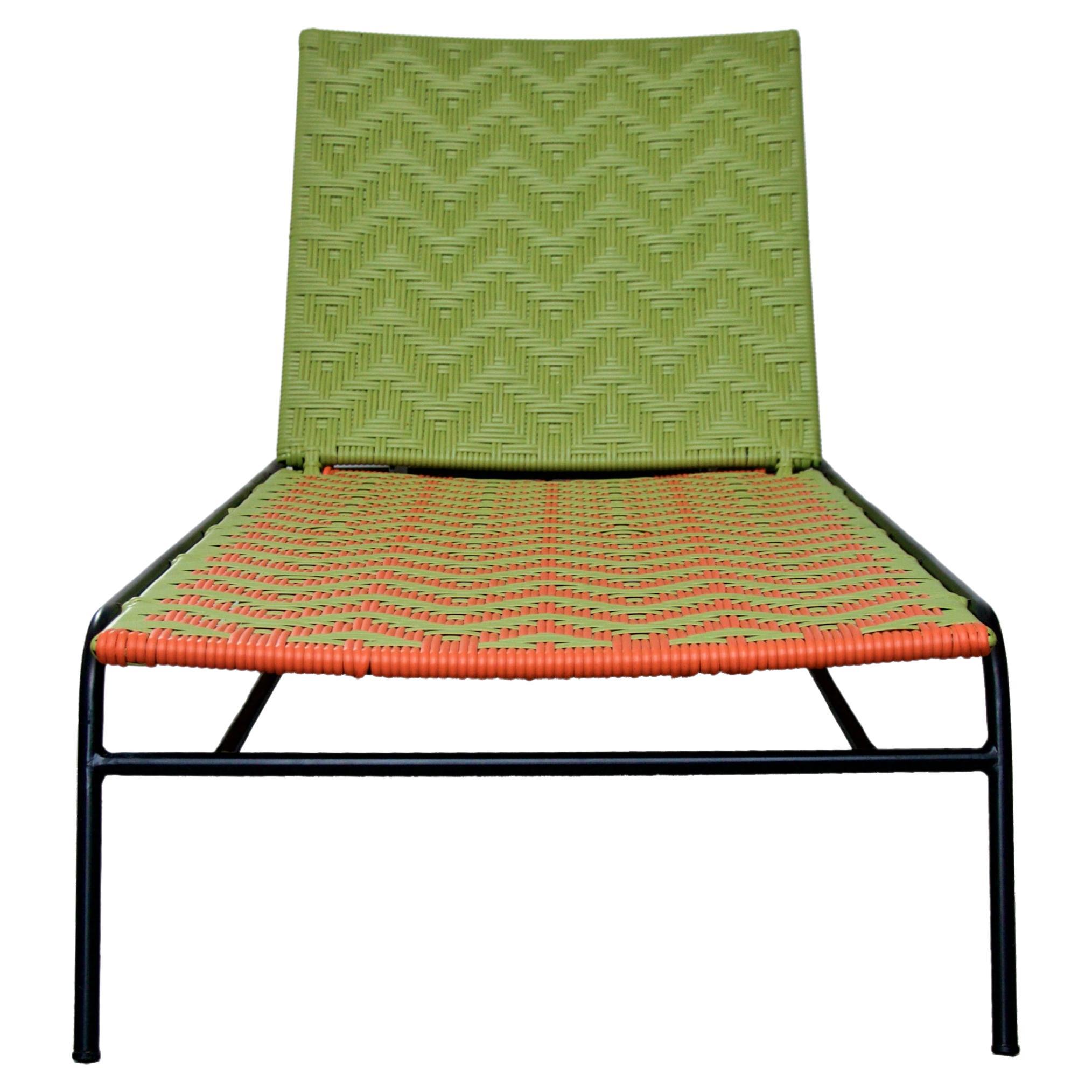 Handwoven Green Sun Lounger Patio Furniture by Frida & Blu