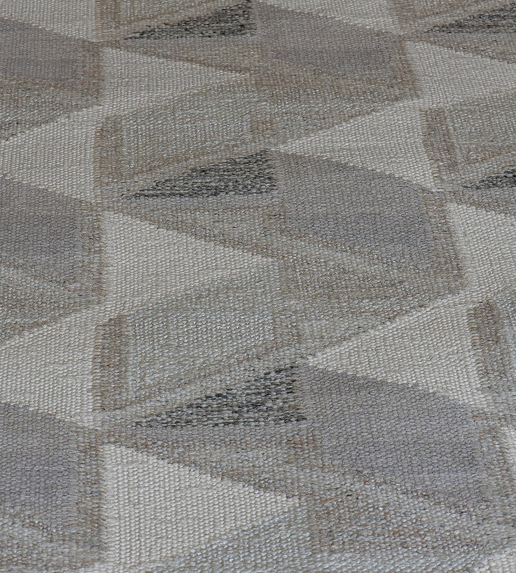 The Mansour Modern Swedish collection is primarily inspired by vintage Swedish flatweave rugs whose geometric designs are relevant as ever in the 21st century. The collection utilizes a number of flat-weave techniques, yielding various distinctive
