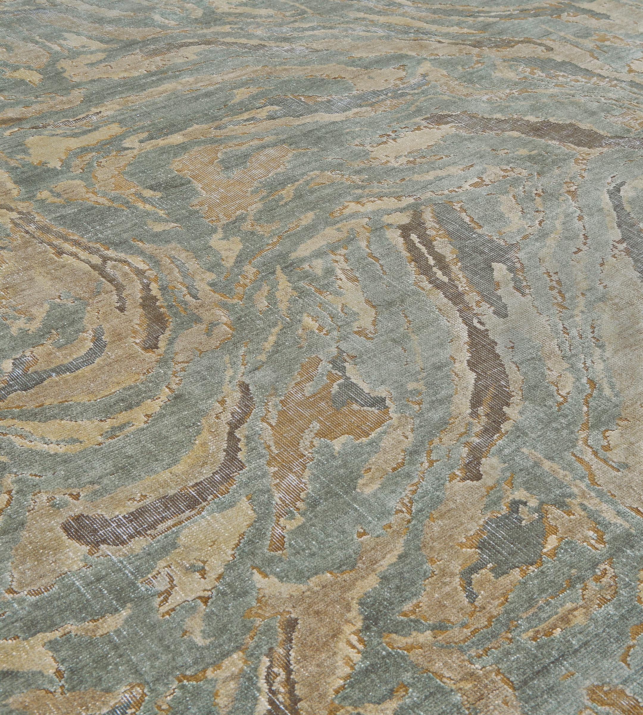 XXIe siècle et contemporain Tapis abstrait tissé à la main en laine High-Low en vente