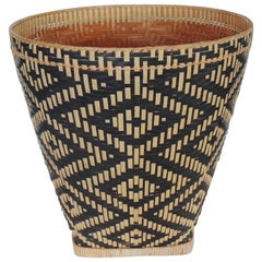 Handwoven Indian Basket in Black and Natural