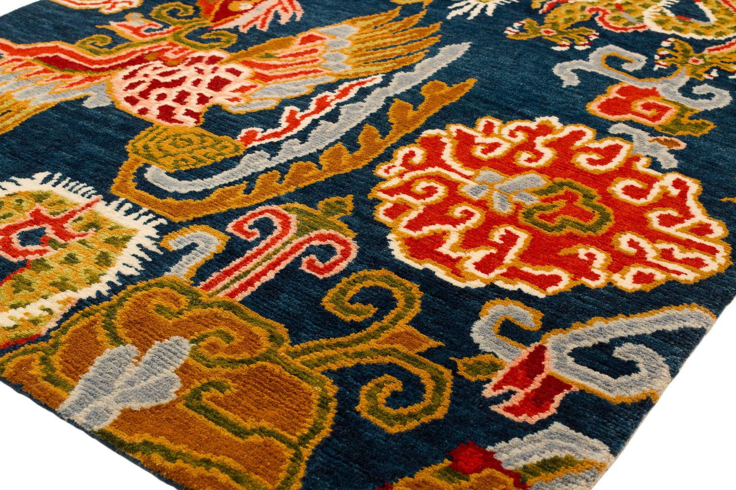 chinese rugs red dragon