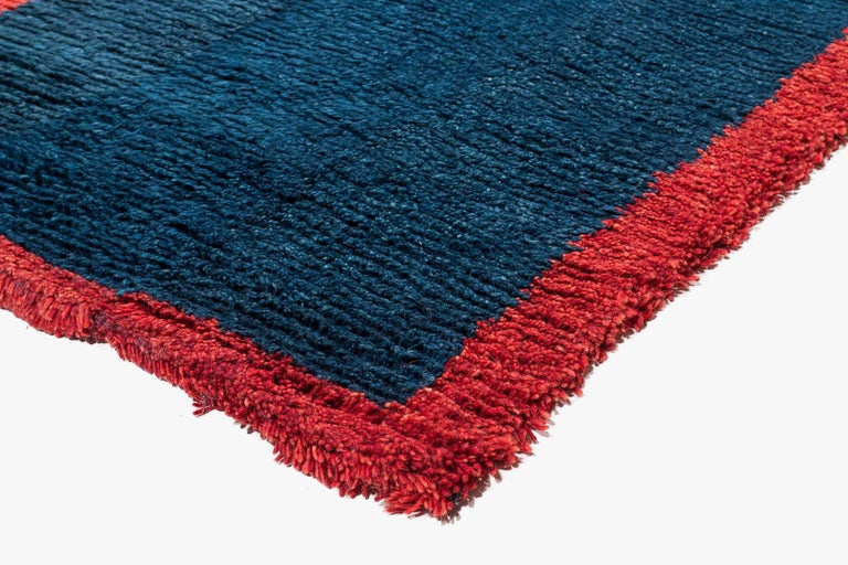 Handwoven Indigo Tibetan Rug For Sale at 1stDibs