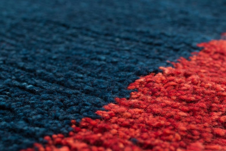 Handwoven Indigo Tibetan Rug For Sale at 1stDibs