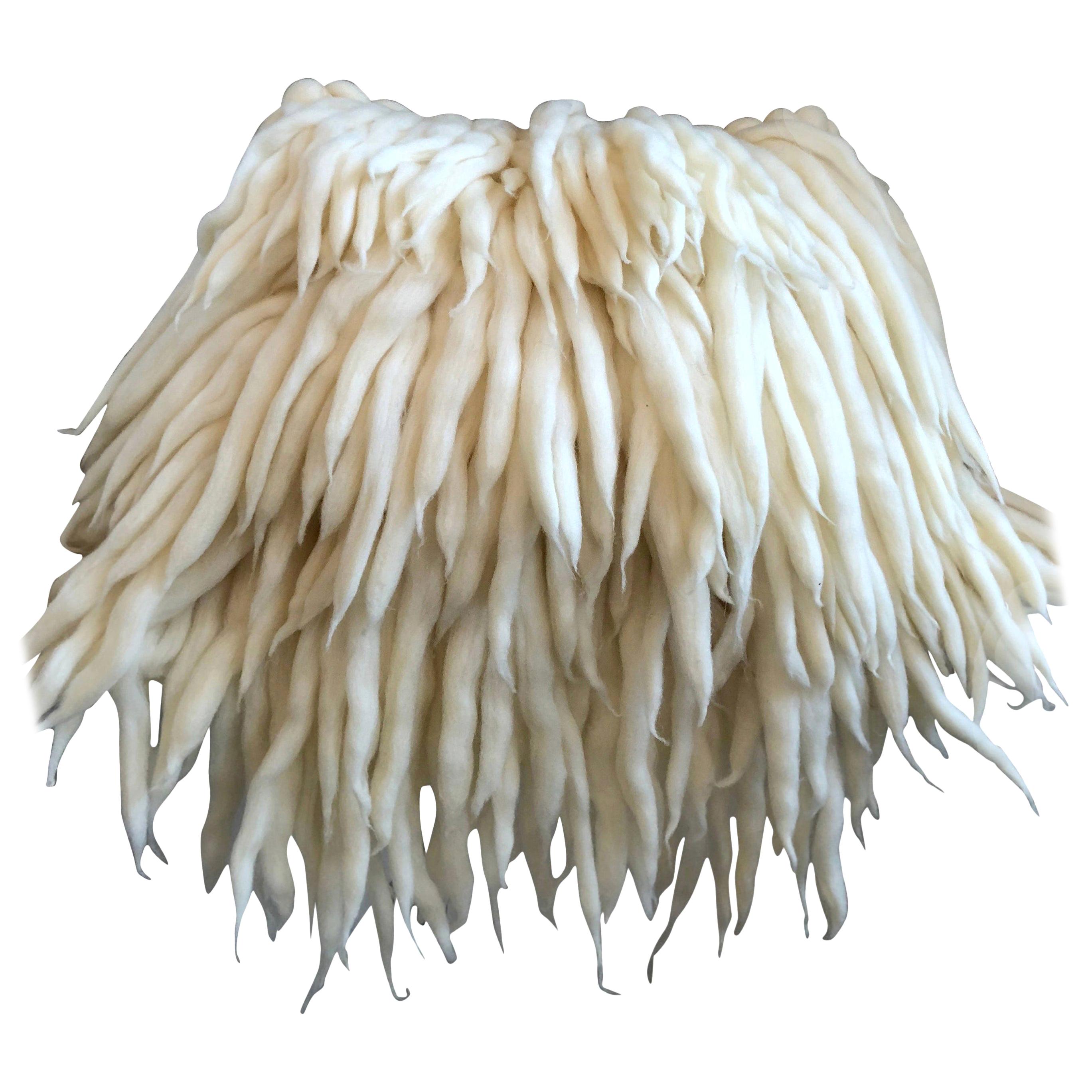 Handwoven Italian Merino Wool Pillow by Le Lampade For Sale