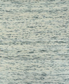 Handwoven Ivory and Blue Wool Rug, Contemporary Minimalist Handmade Carpet