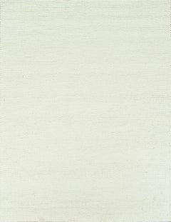 Handwoven Ivory Wool Rug, Minimalist Contemporary Handmade Carpet
