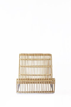 Handwoven Jambi Deck Chair, Powder-Coated Steel and Natural Rattan, Mexico City