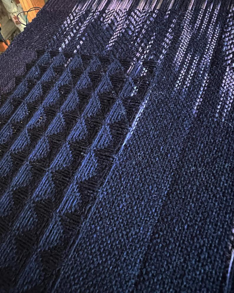Handwoven  Ikat Natural Indigo & Plant Dyed Block Framed Artwork For Sale 3