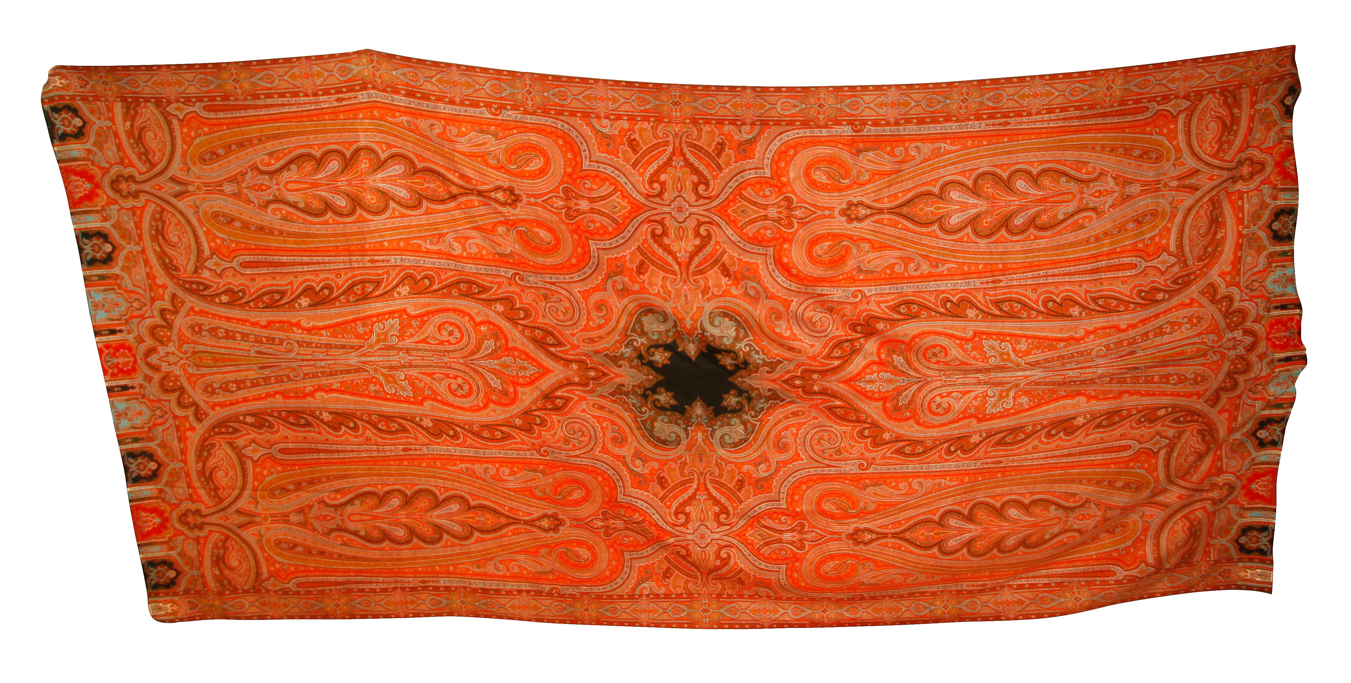 Indian Handwoven Kashmir Paisley Blanket For Sale