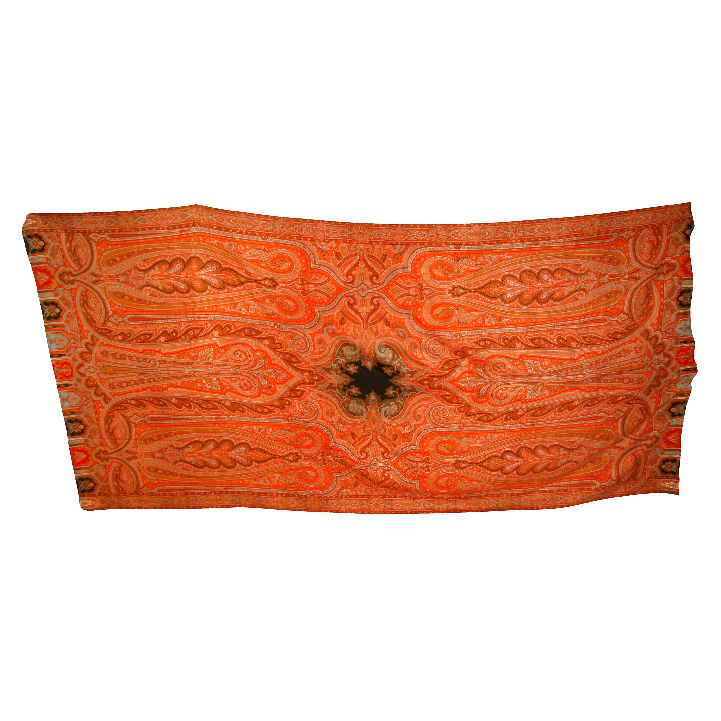 Handwoven Kashmir Paisley Blanket For Sale