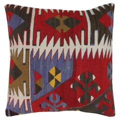 Coussin de couvre-lit Kilim en laine traditionnelle turque tissé à la main