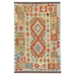 Retro Handwoven Kilim Rug Afghan Geometric Carpet Rug
