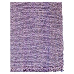Handwoven Lilac Wool Rug, Organic Modern Textured Style, in Stock